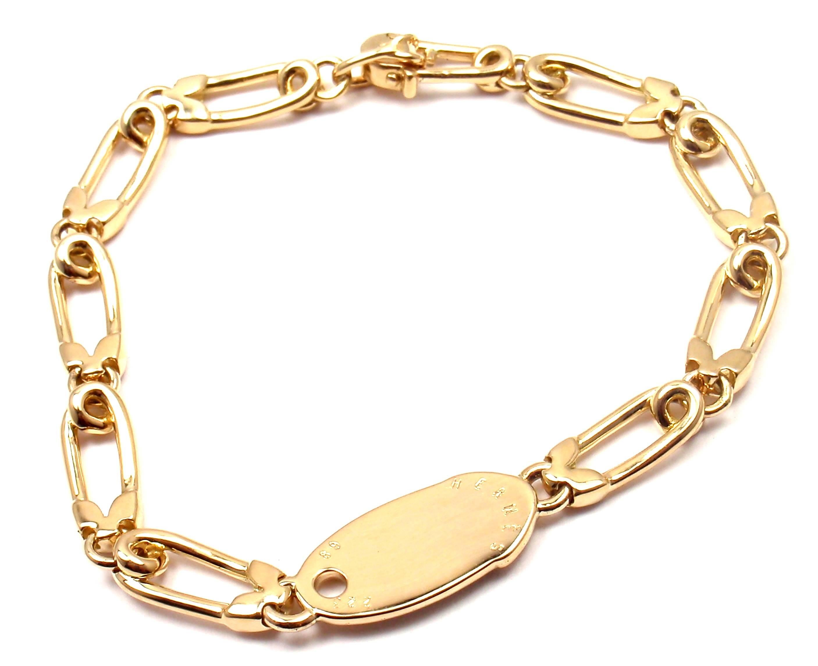 gold safety pin bracelet