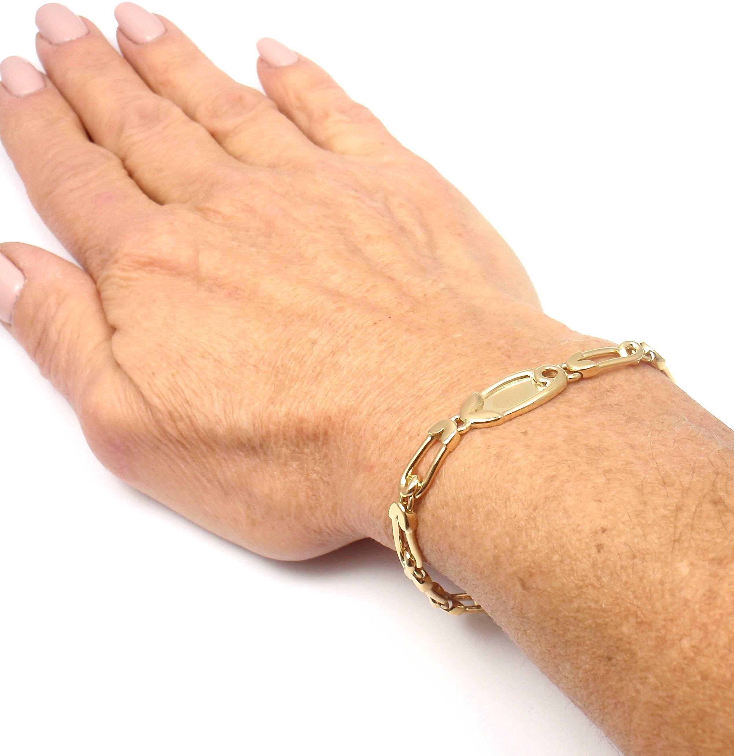 Hermes Safety Pin Link Chain Gold Bracelet 1