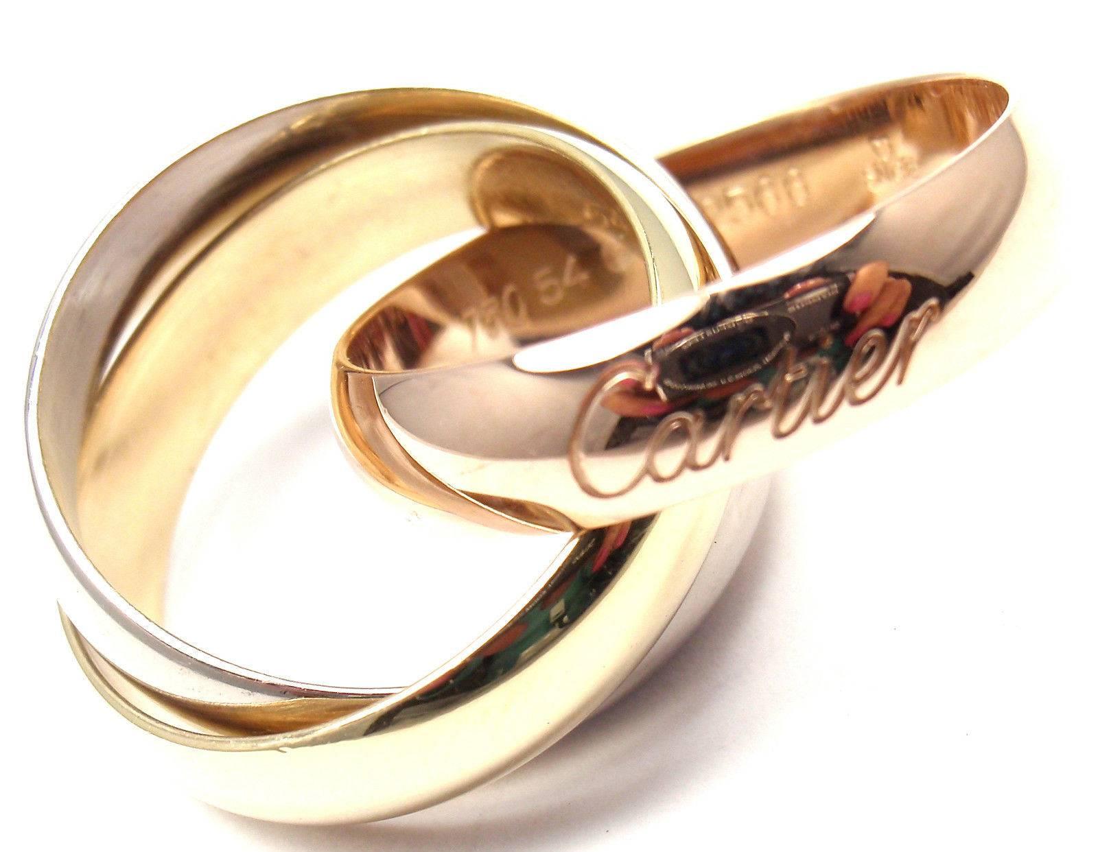  Cartier Trinity De Cartier Bague à anneau en or tricolore grand modèle Unisexe 