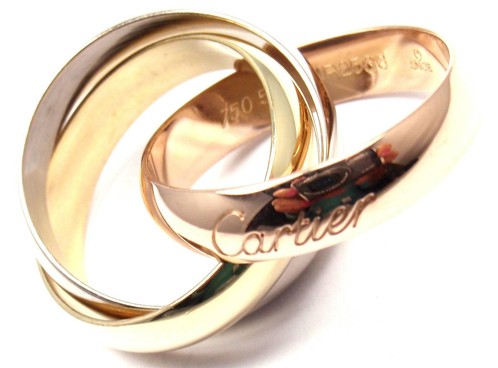Cartier Trinity De Cartier Bague à anneau en or tricolore grand modèle 3