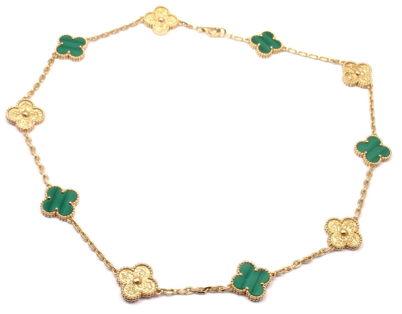 van cleef alhambra malachite necklace