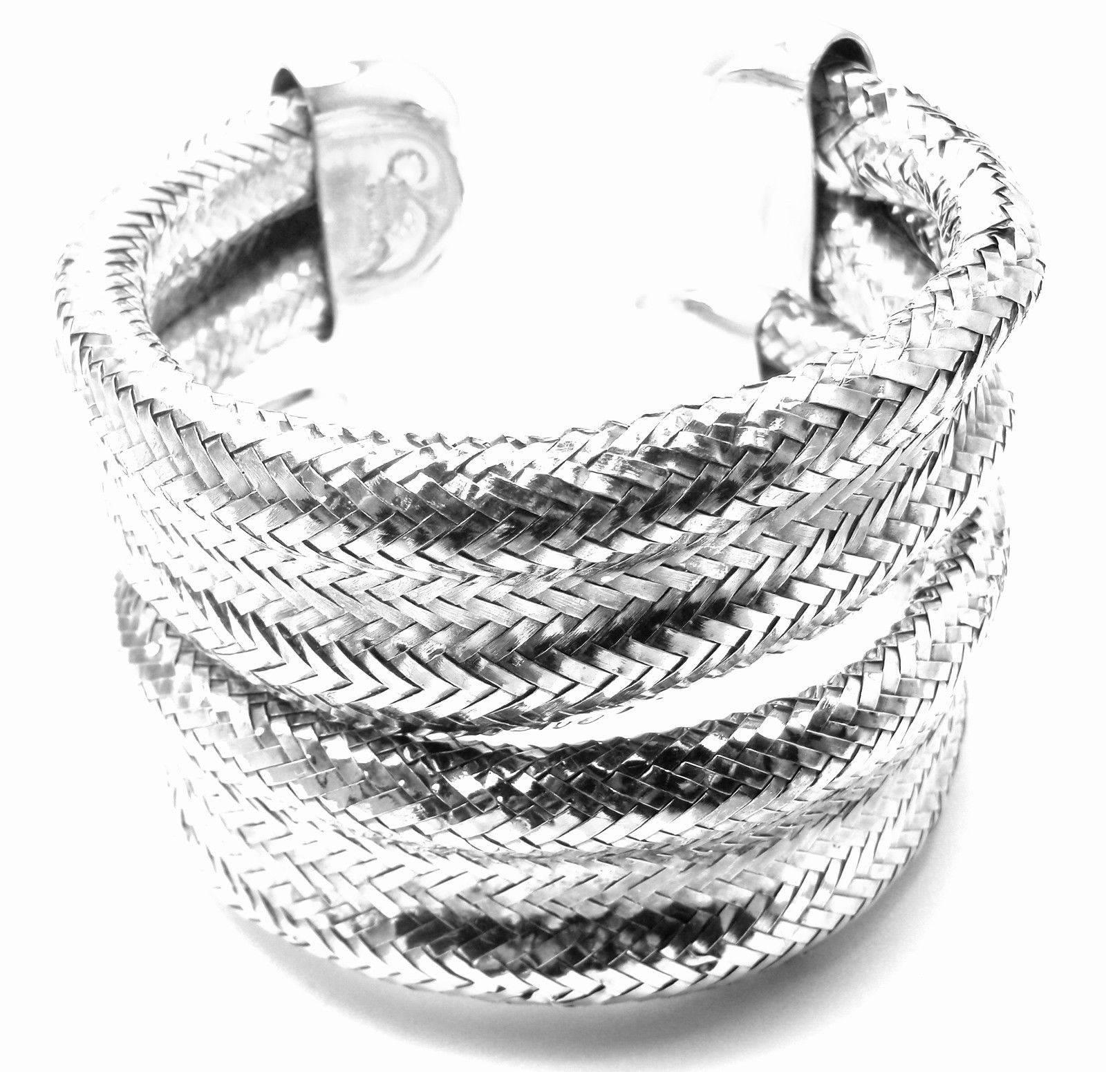 Women's or Men's Angela Cummings Set Of Two Woven Sterling Silver Cuff Bracelets