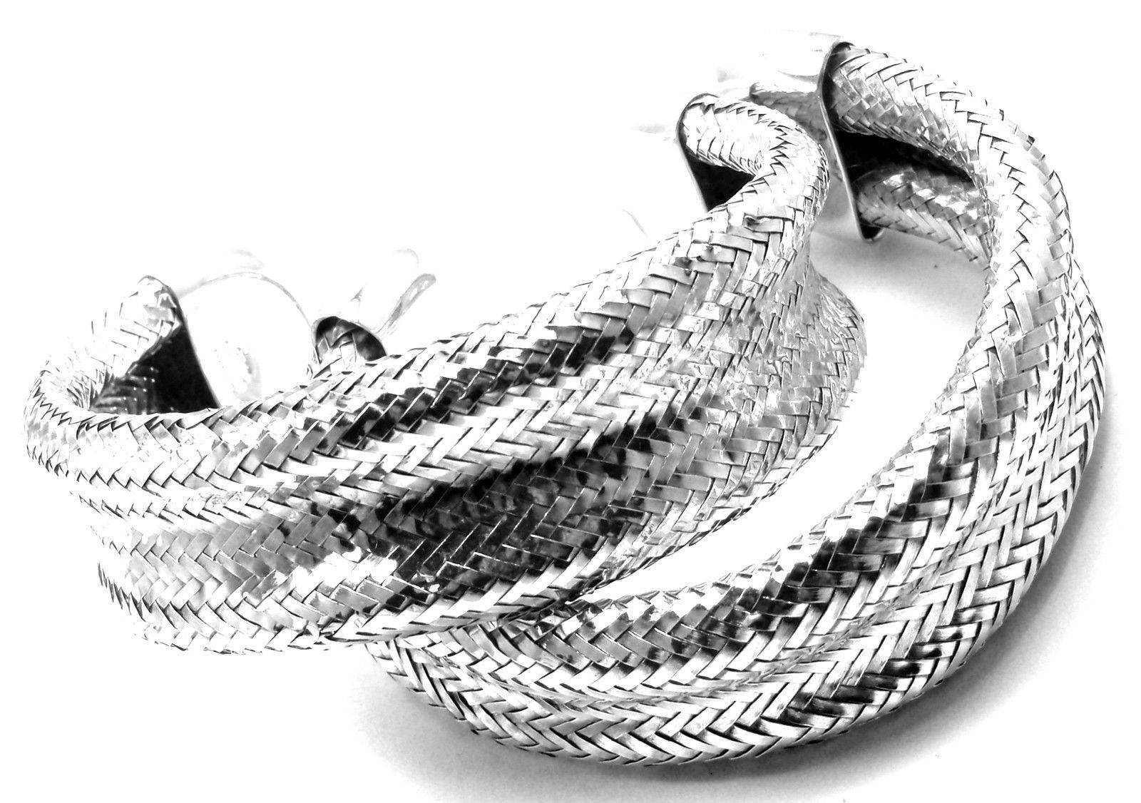 Angela Cummings Set Of Two Woven Sterling Silver Cuff Bracelets 1