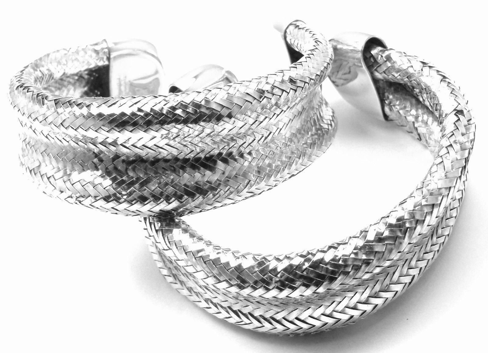 Angela Cummings Set Of Two Woven Sterling Silver Cuff Bracelets 5