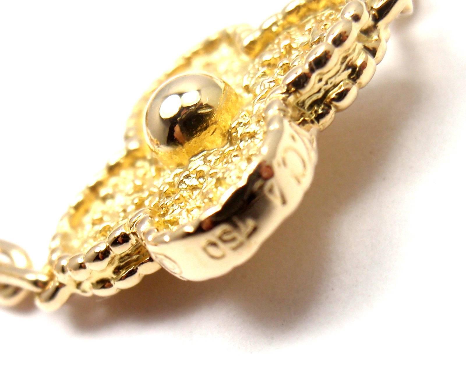 Women's or Men's Van Cleef & Arpels Vintage Alhambra 10 Motif Gold Necklace