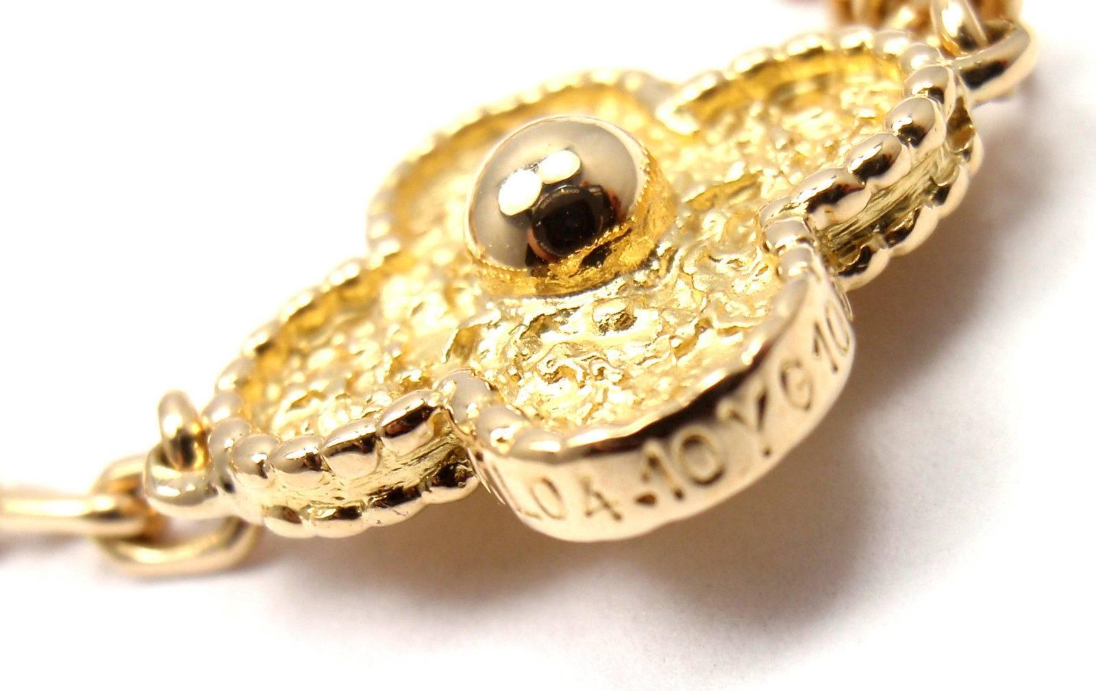 Van Cleef & Arpels Vintage Alhambra 10 Motif Gold Necklace 1