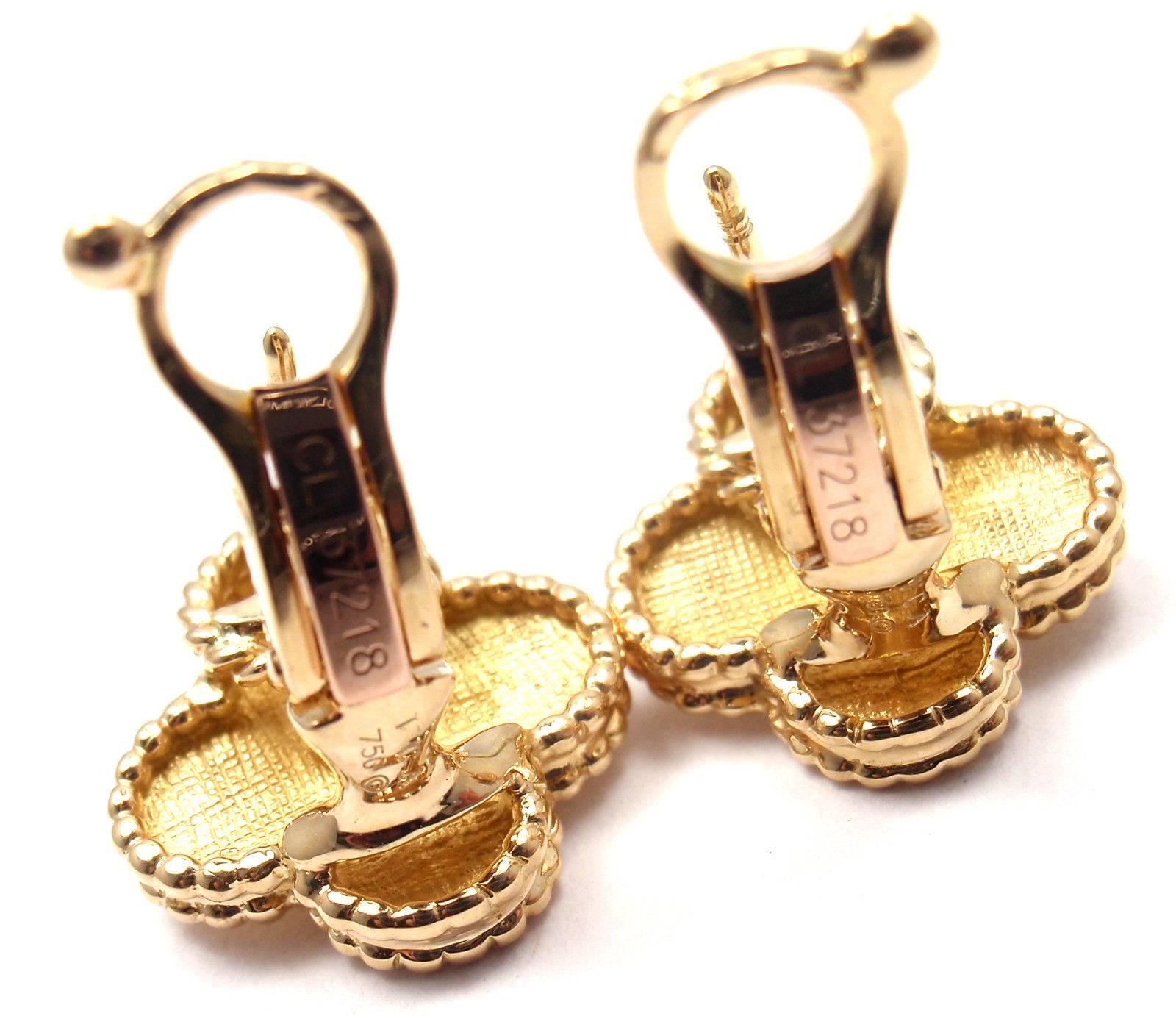 Van Cleef & Arpels Vintage Alhambra Gold Earrings 2