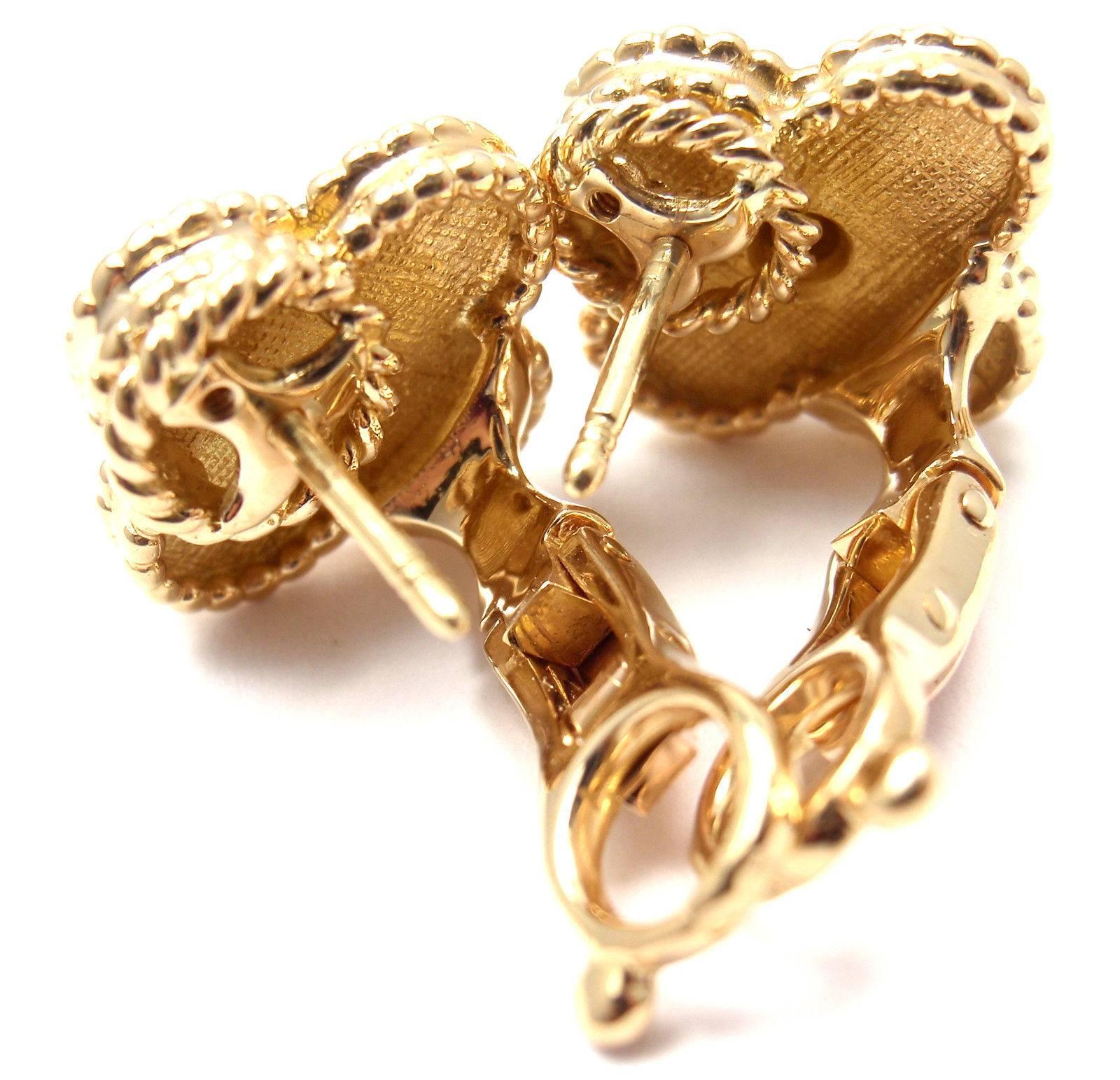 Van Cleef & Arpels Vintage Alhambra Gold Earrings 3