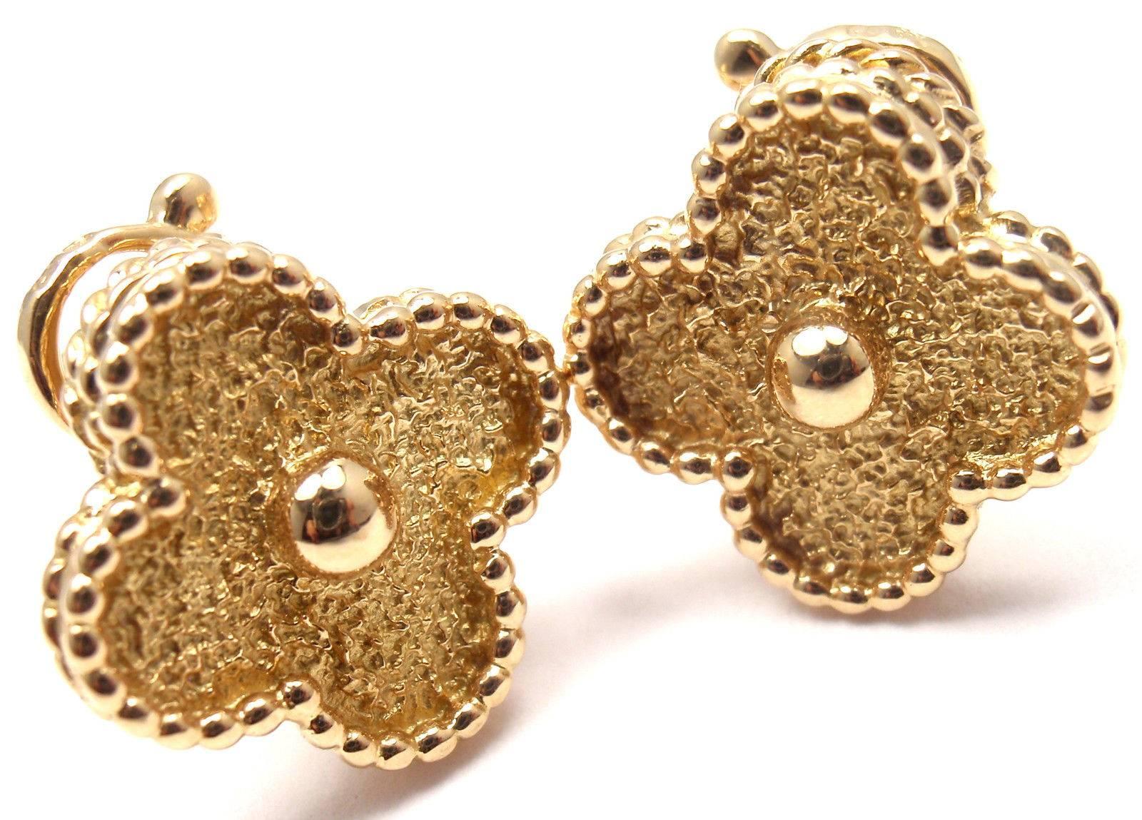 Van Cleef & Arpels Vintage Alhambra Gold Earrings 1