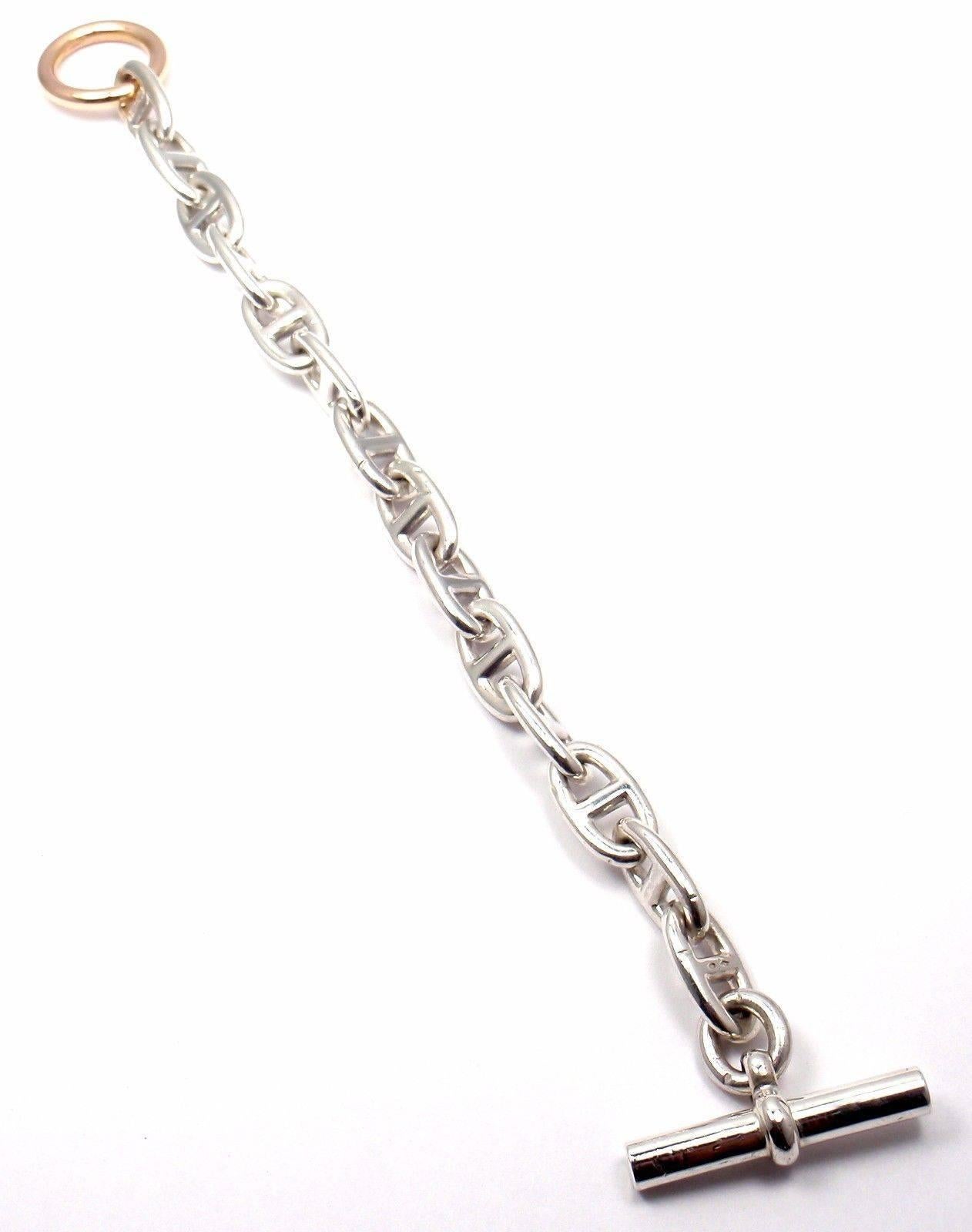 Hermes Chaine d'Ancre Sterling Silber Gold Gliederarmband 2