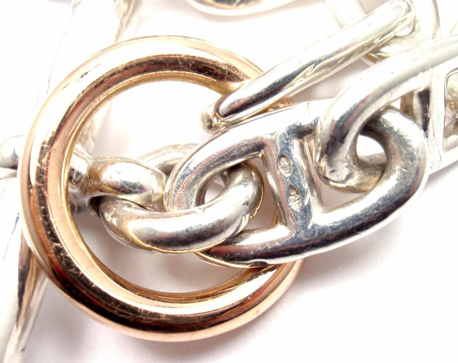Hermes Chaine d'Ancre Sterling Silber Gold Gliederarmband 3