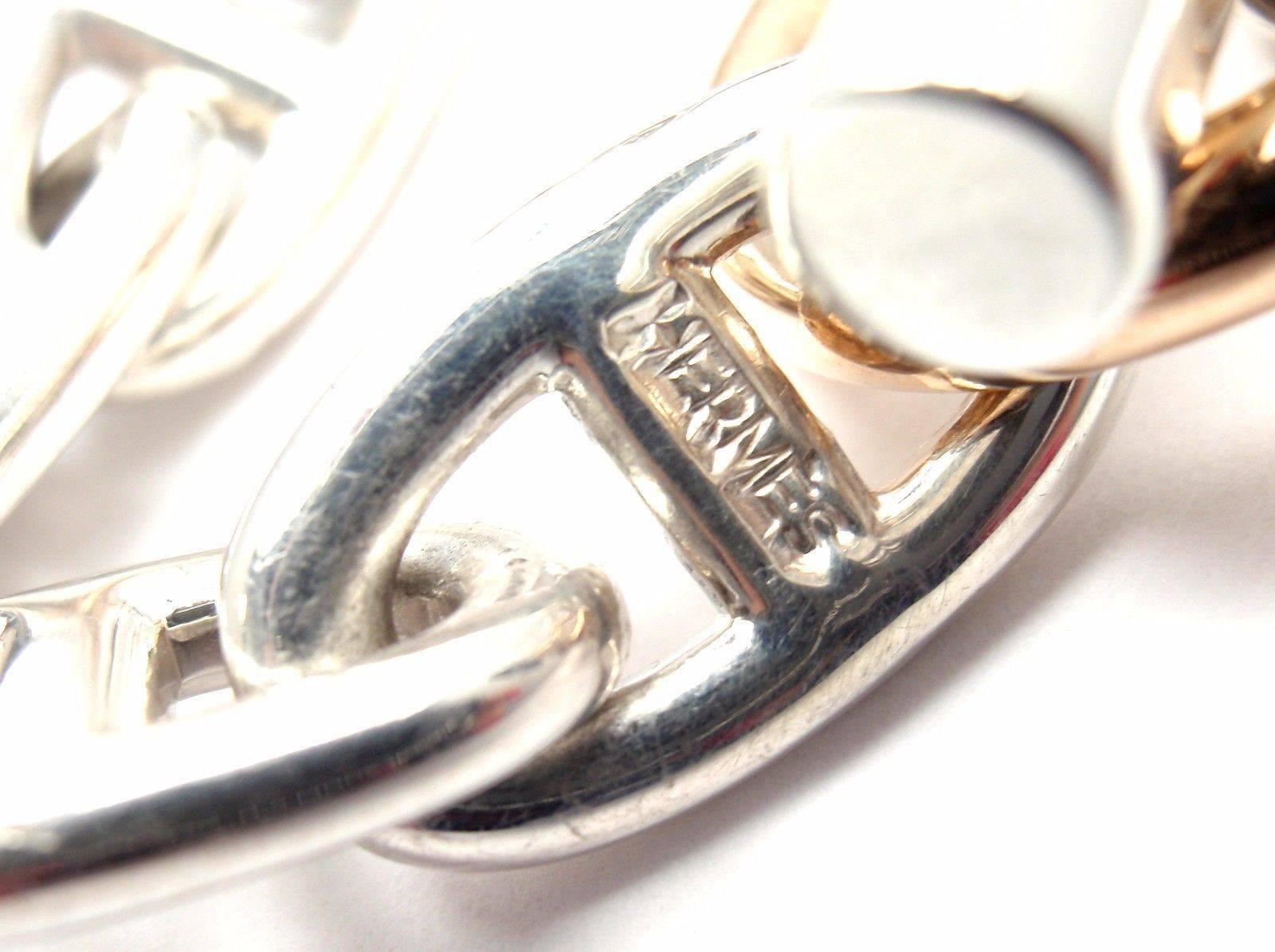 Hermes Chaine d'Ancre Sterling Silber Gold Gliederarmband 1