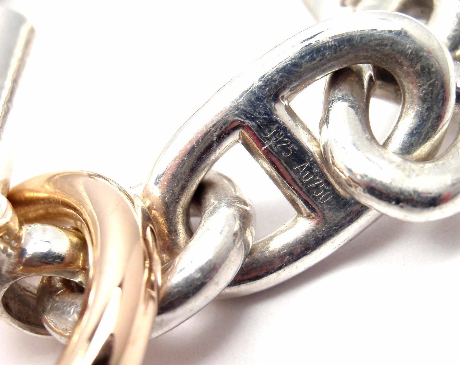 Hermes Chaine d'Ancre Sterling Silber Gold Gliederarmband 5