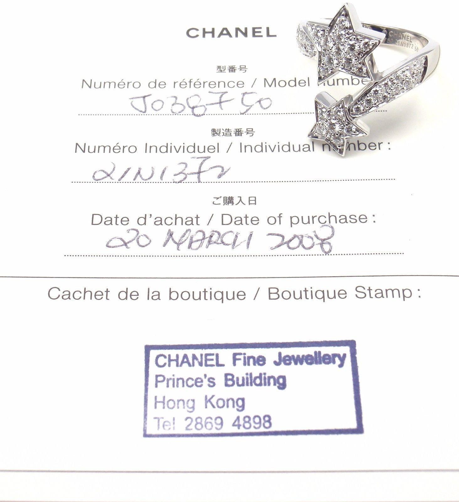 Women's or Men's Chanel Comete Diamond Gold Star Ring