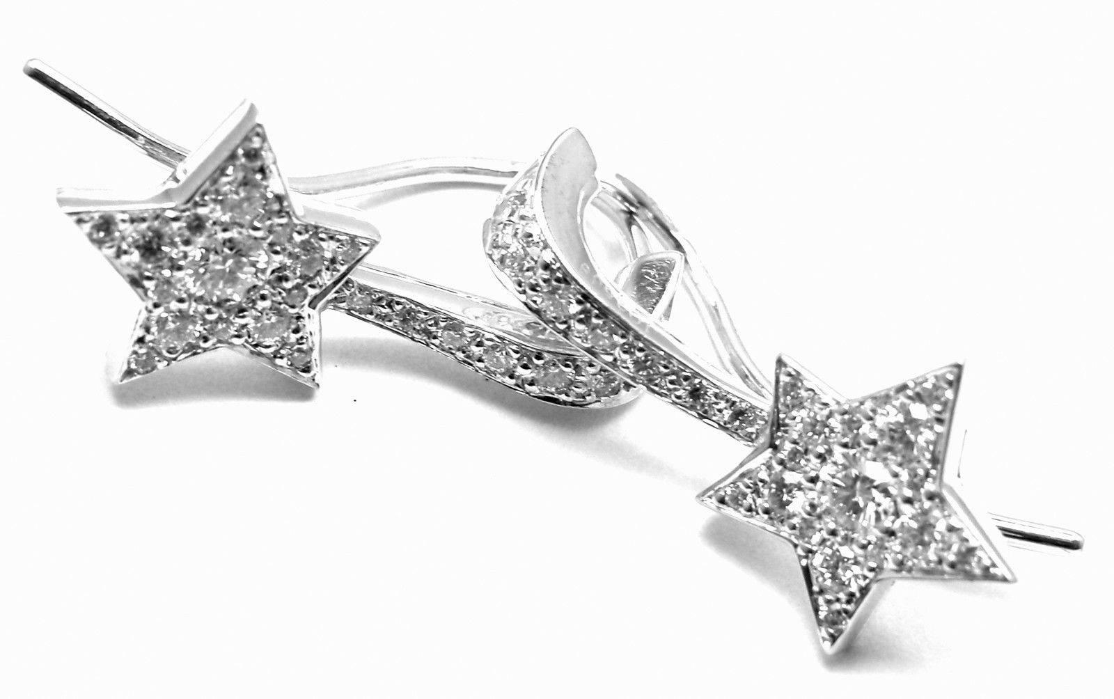 Chanel Comete Diamond Gold Star Earrings 5