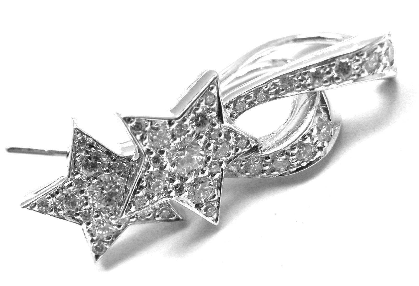 Chanel Comete Diamond Gold Star Earrings 3