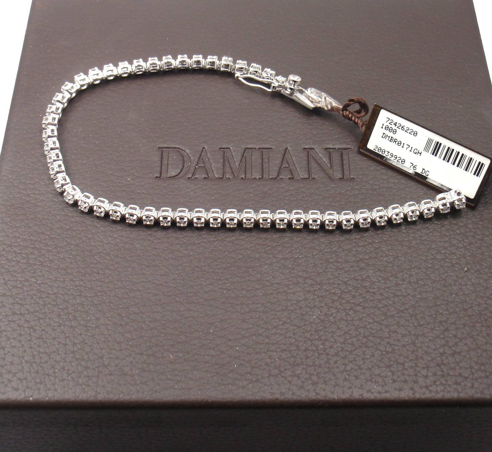 Women's or Men's Damiani Minou Diamond Gold Tennis Bracelet 