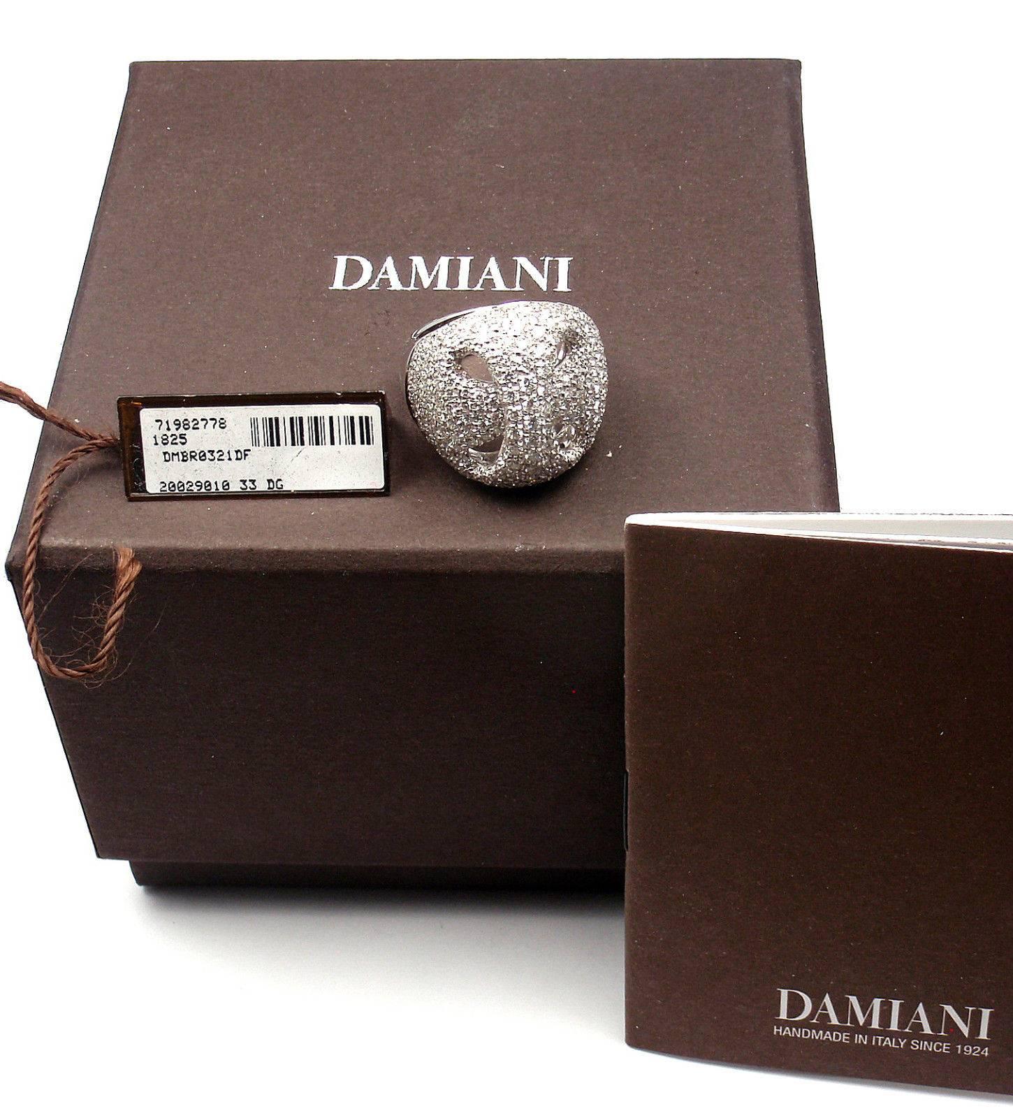 Damiani Large Diamond Gold Ring  3