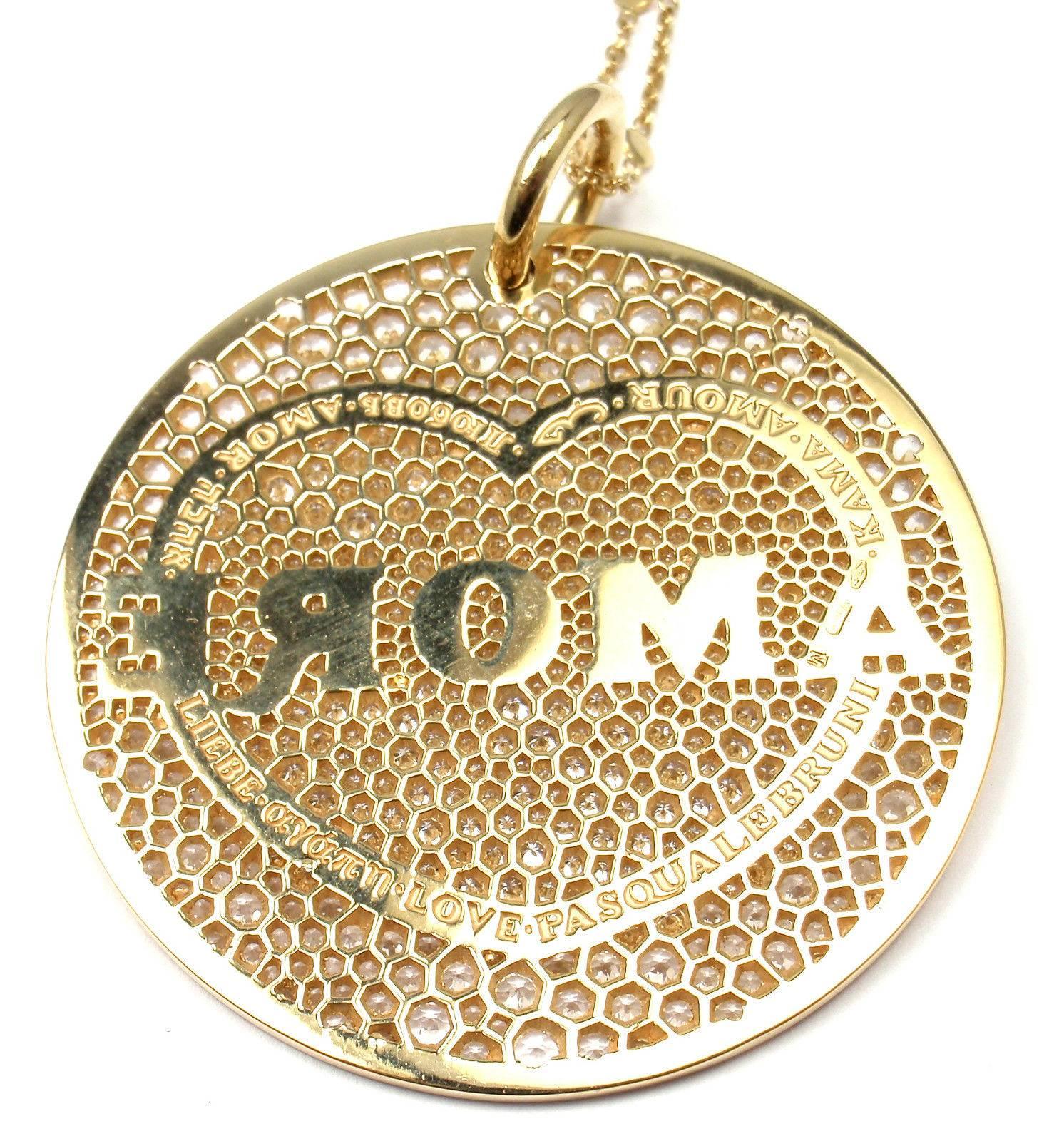 Pasquale Bruni Profondo Amore Diamond Yellow Gold Pendant Necklace 1