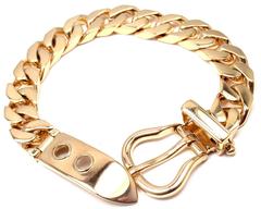 Hermes Große geschwungene Gliederkette mit Goldschnalle Armbänder