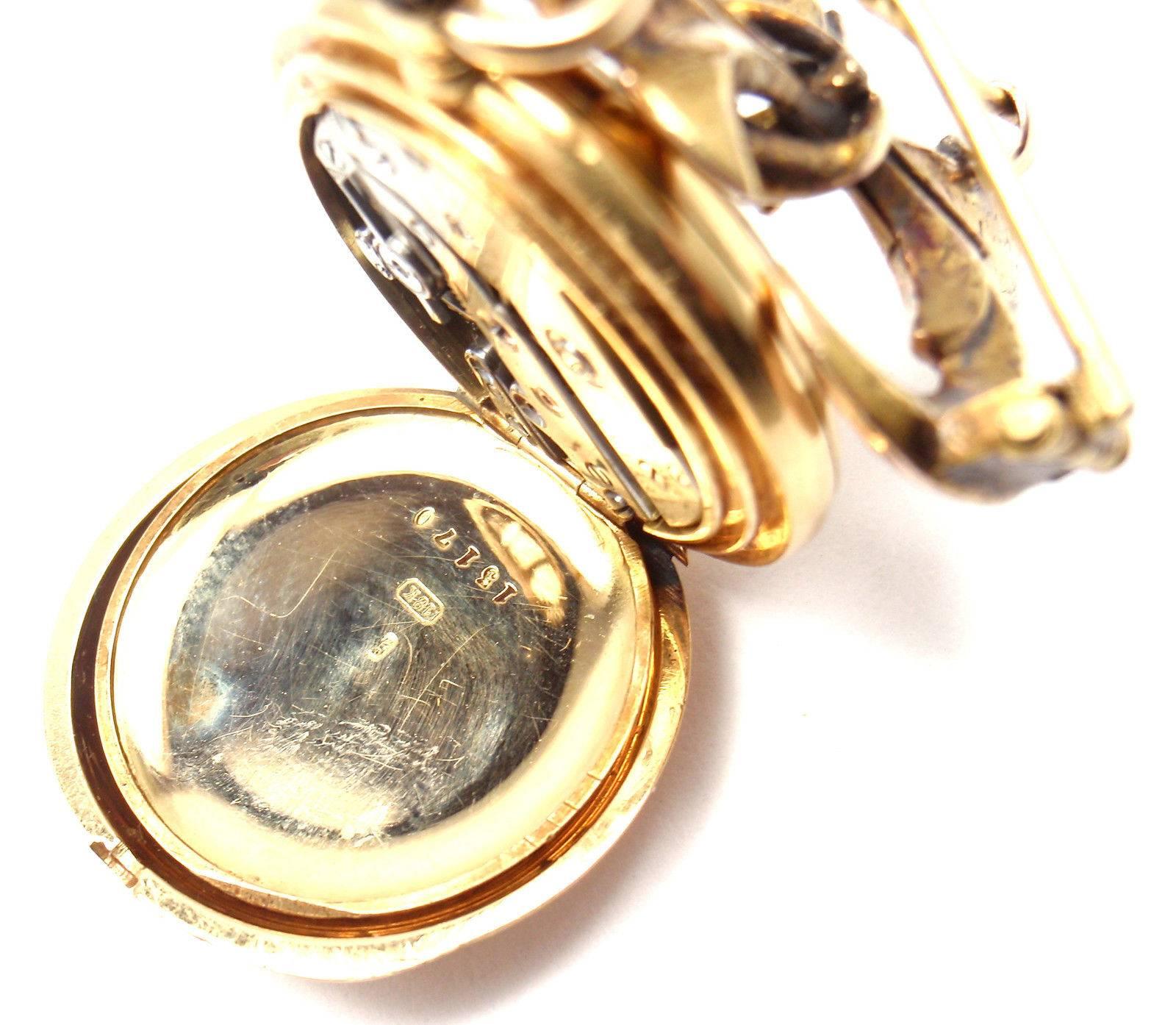  Tiffany & Co Patek Philippe Diamond Yellow Gold Lapel Manual Wind Pocket Watch 1