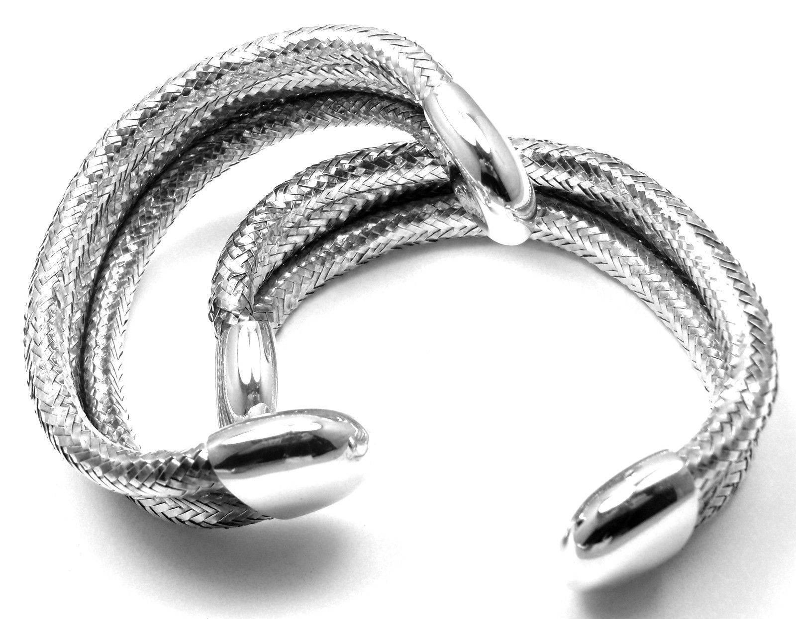 Angela Cummings Set Of Two Sterling Silver Woven Cuff Bracelets In Excellent Condition In Holland, PA