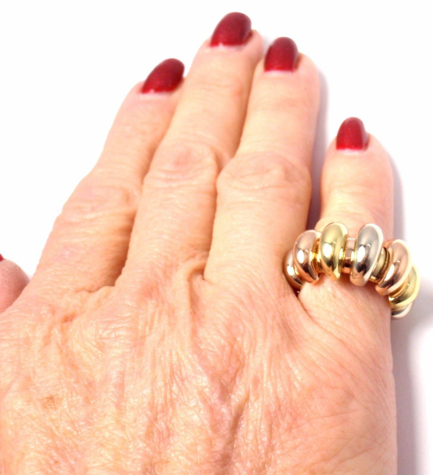 Women's or Men's Bulgari Celtaura Tri-Color Gold Band Ring