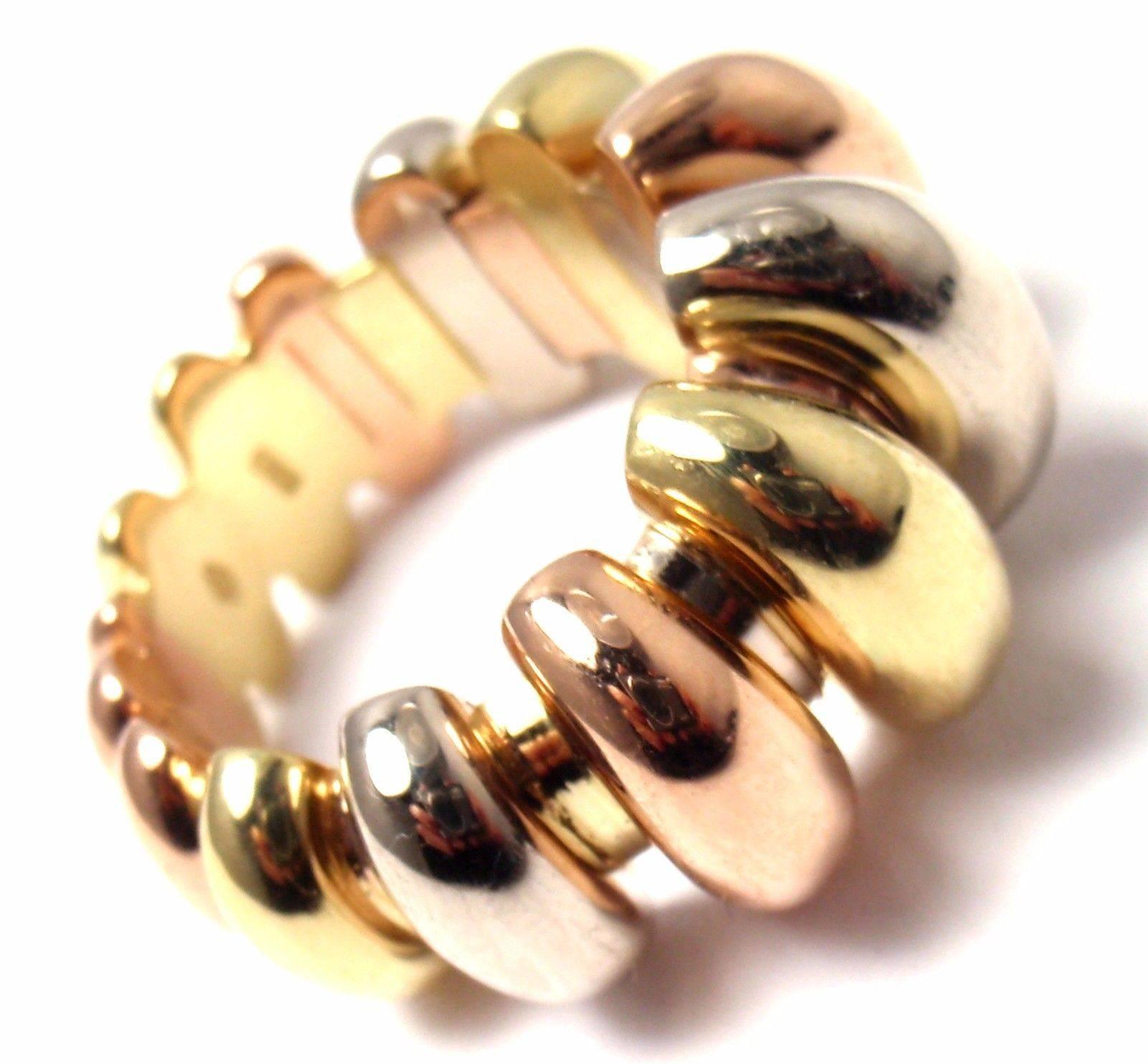 Bulgari Celtaura Tri-Color Gold Band Ring 5