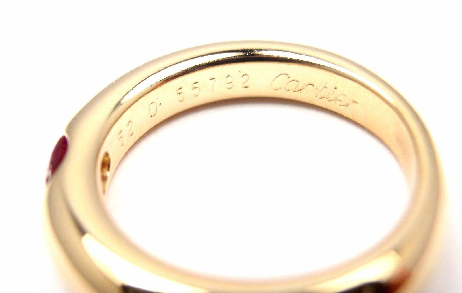 Cartier Ellipse Ruby Yellow Gold Band Ring In New Condition In Holland, PA