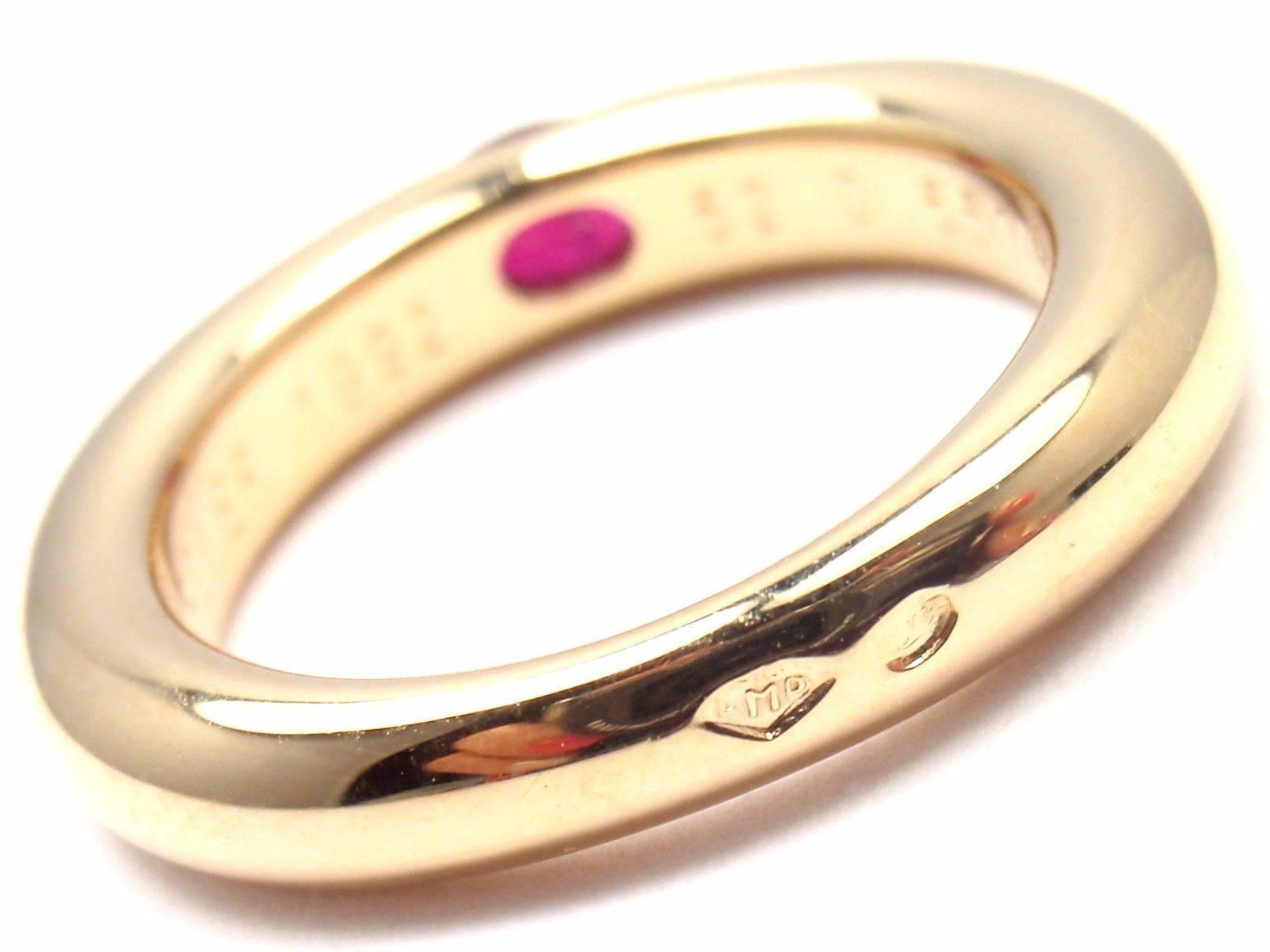 Cartier Ellipse Ruby Yellow Gold Band Ring 4