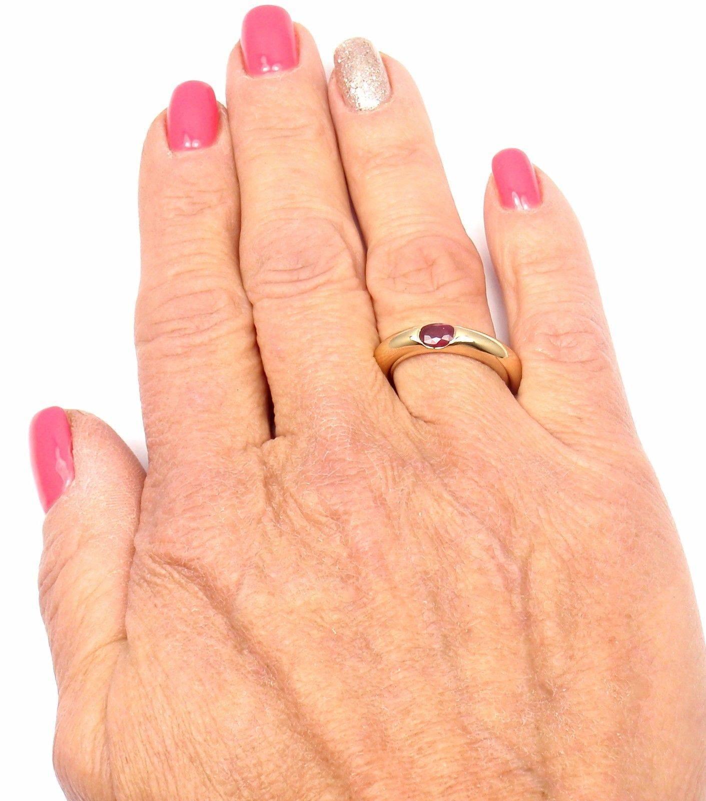 Cartier Ellipse Ruby Yellow Gold Band Ring 5