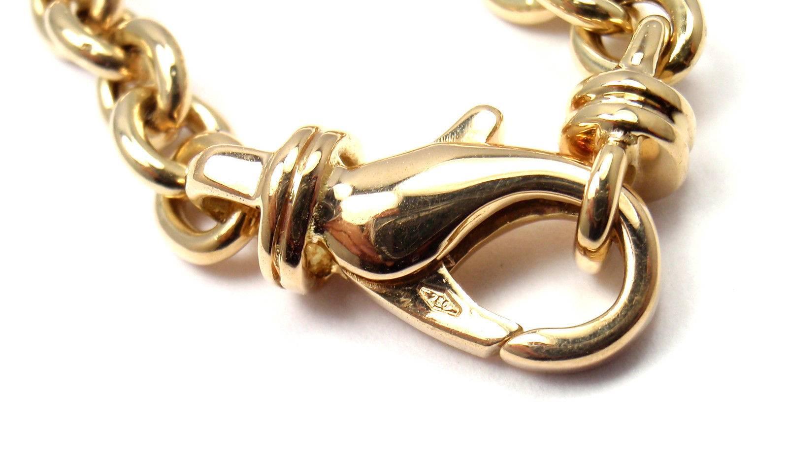 Women's or Men's Bulgari Black Onyx Link Yellow Gold Necklace