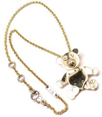 Pomellato Teddy Bear Extra Large Yellow Gold Pendant Necklace