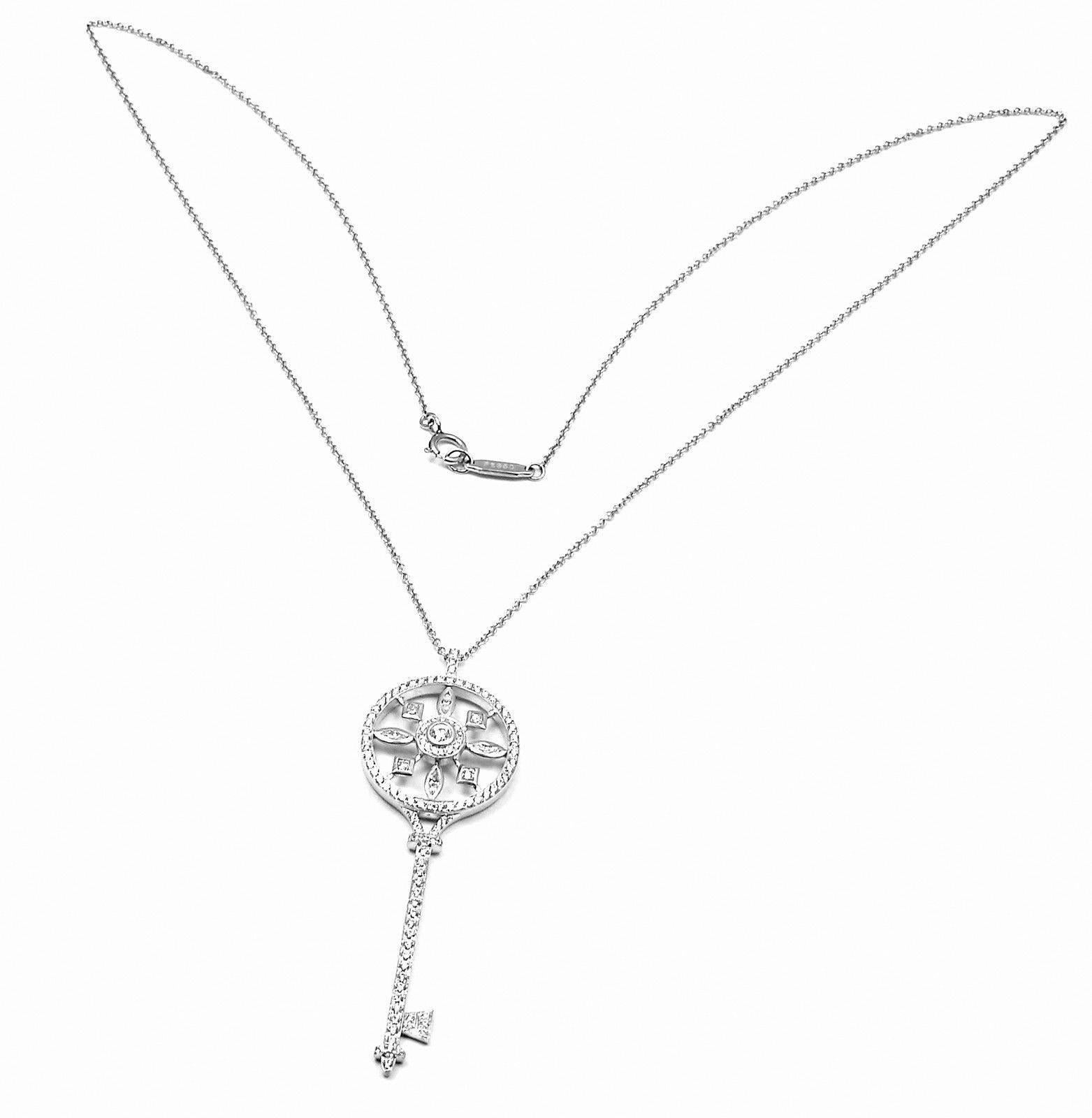 Tiffany & Co Diamond Kaleidoscope Key Platinum Pendant Necklace 1