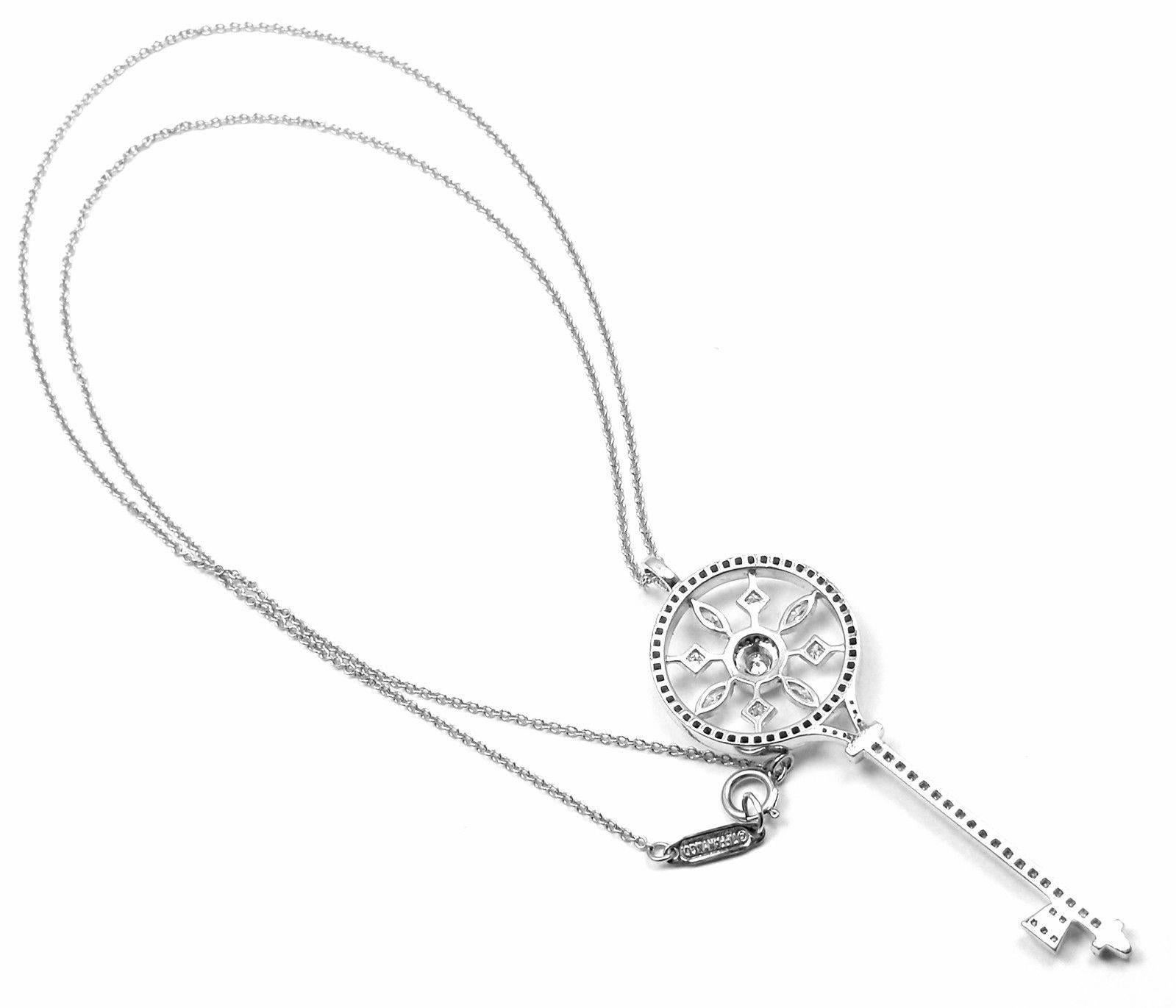 Tiffany & Co Diamond Kaleidoscope Key Platinum Pendant Necklace 4