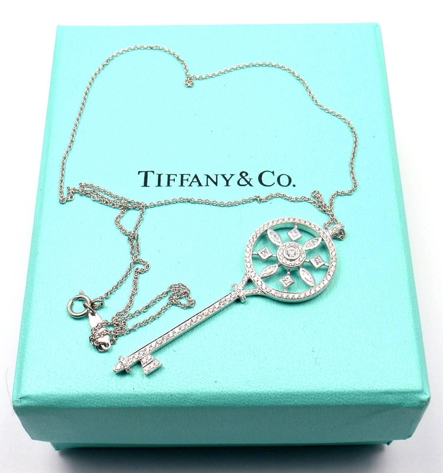 Tiffany & Co Diamond Kaleidoscope Key Platinum Pendant Necklace 5