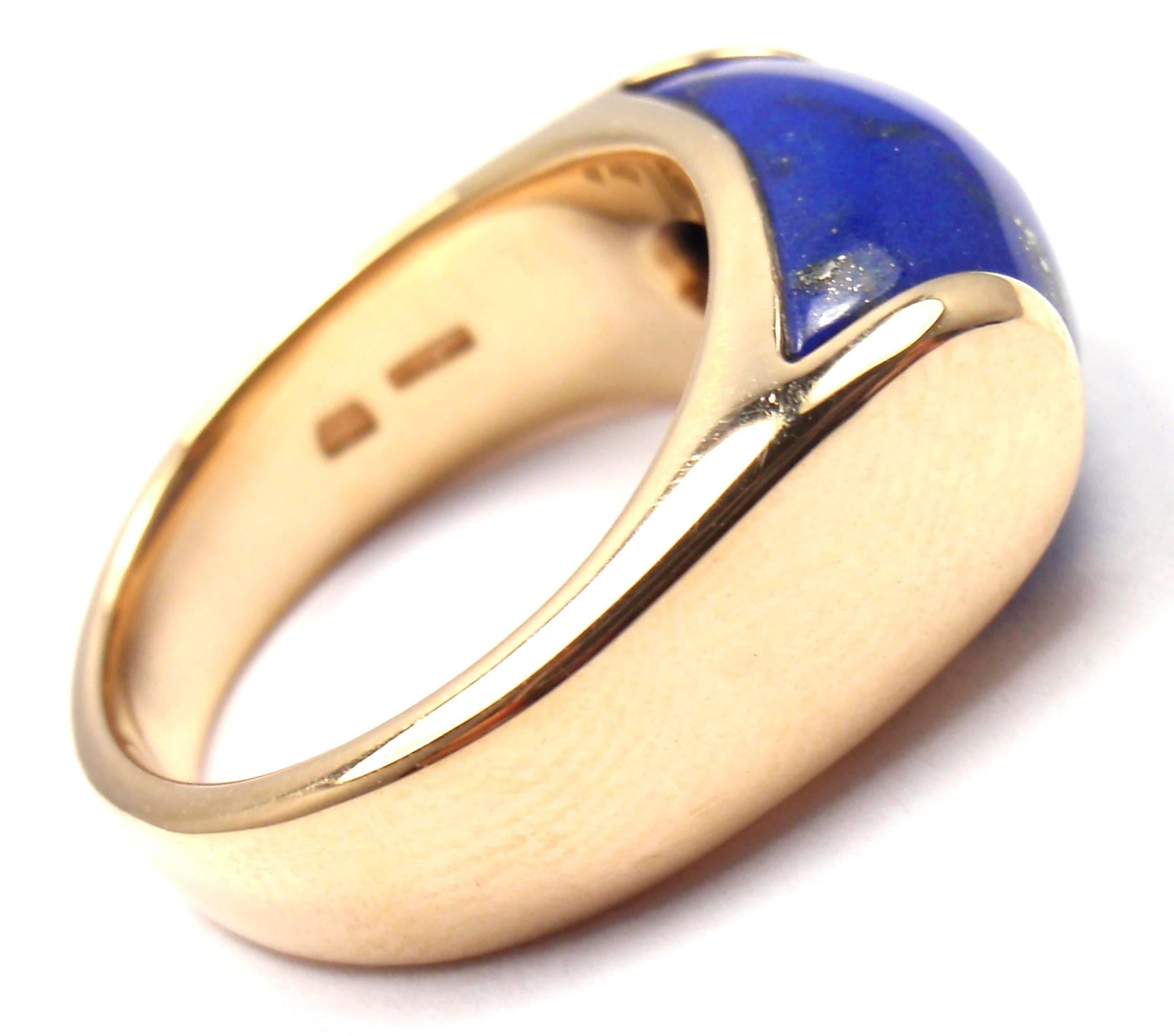 Bulgari Lapis Lazuli Yellow Gold Band Ring In New Condition In Holland, PA