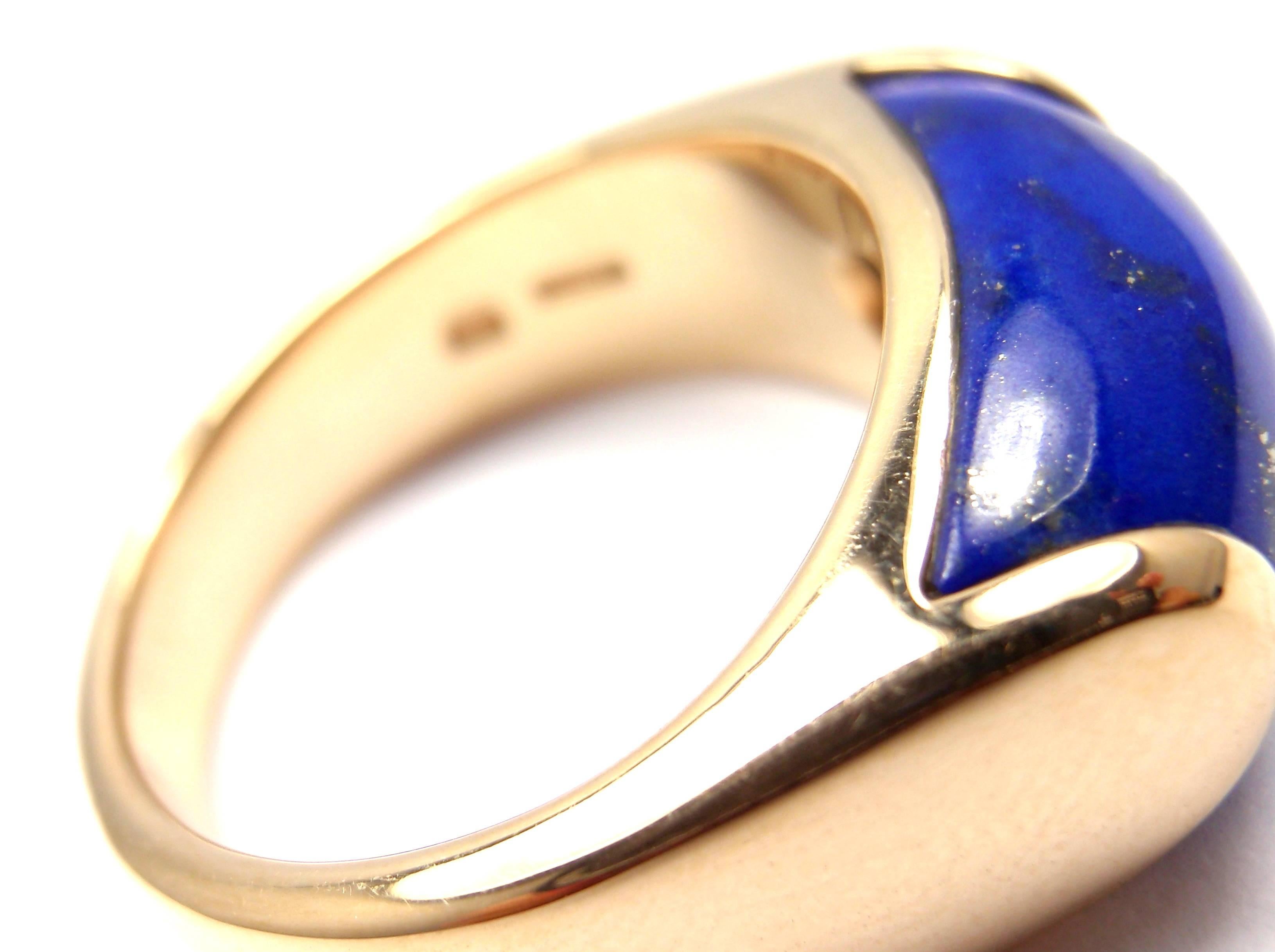 Women's or Men's Bulgari Lapis Lazuli Yellow Gold Band Ring