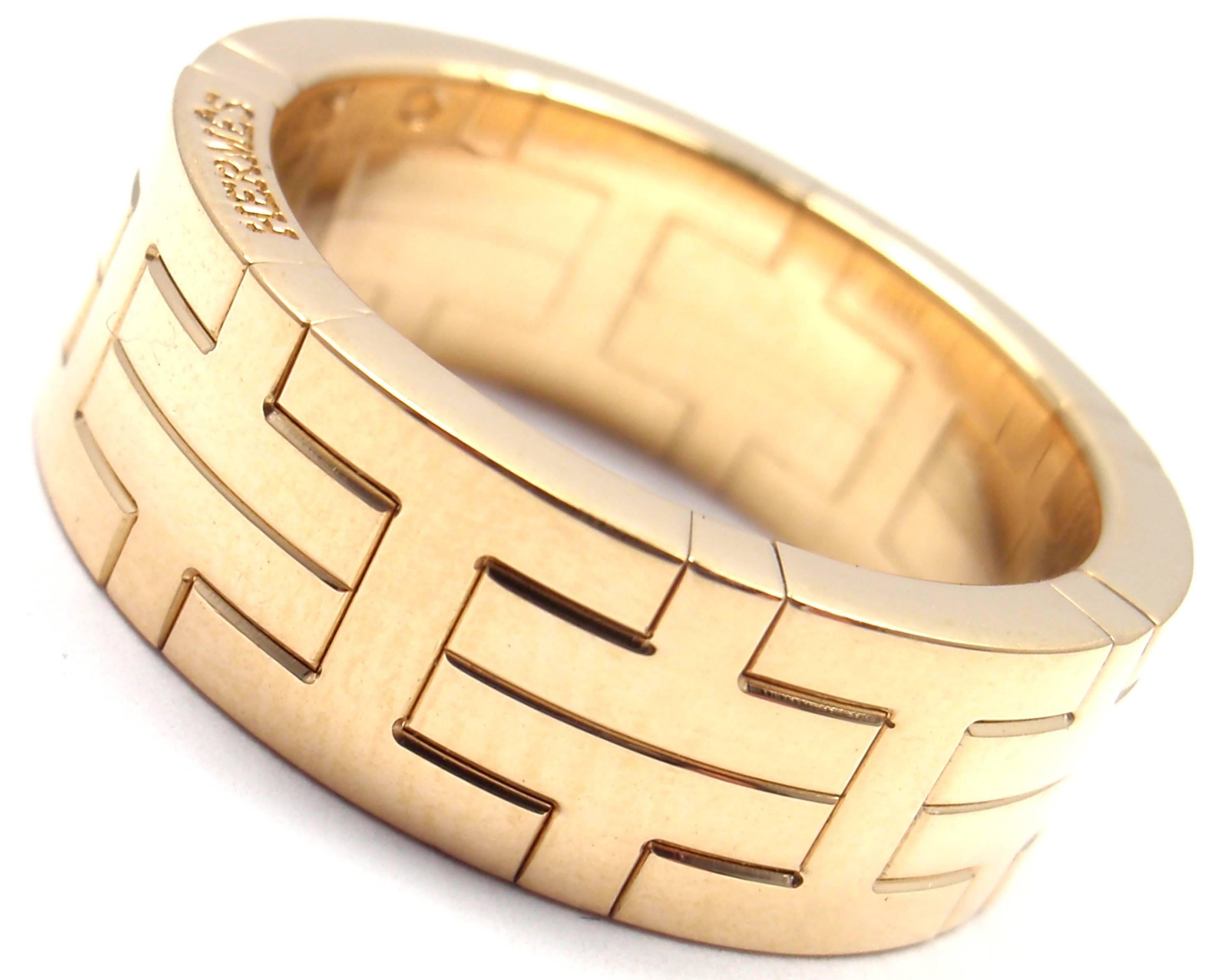18k Yellow Gold H Motif Wide Band Ring by Hermes. 

Details: 
Ring Size: European 55 US 7 1/4
Weight: 11.1 grams
Band Width: 8mm
Stamped Hallmarks: HERMES 750 55 04 03942
*Free Shipping within the United States*

YOUR PRICE: $2,000

T1237ard
