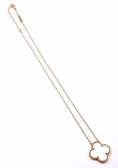Van Cleef & Arpels Alhambra Mother Of Pearl Ginza Special Rose Gold Necklace