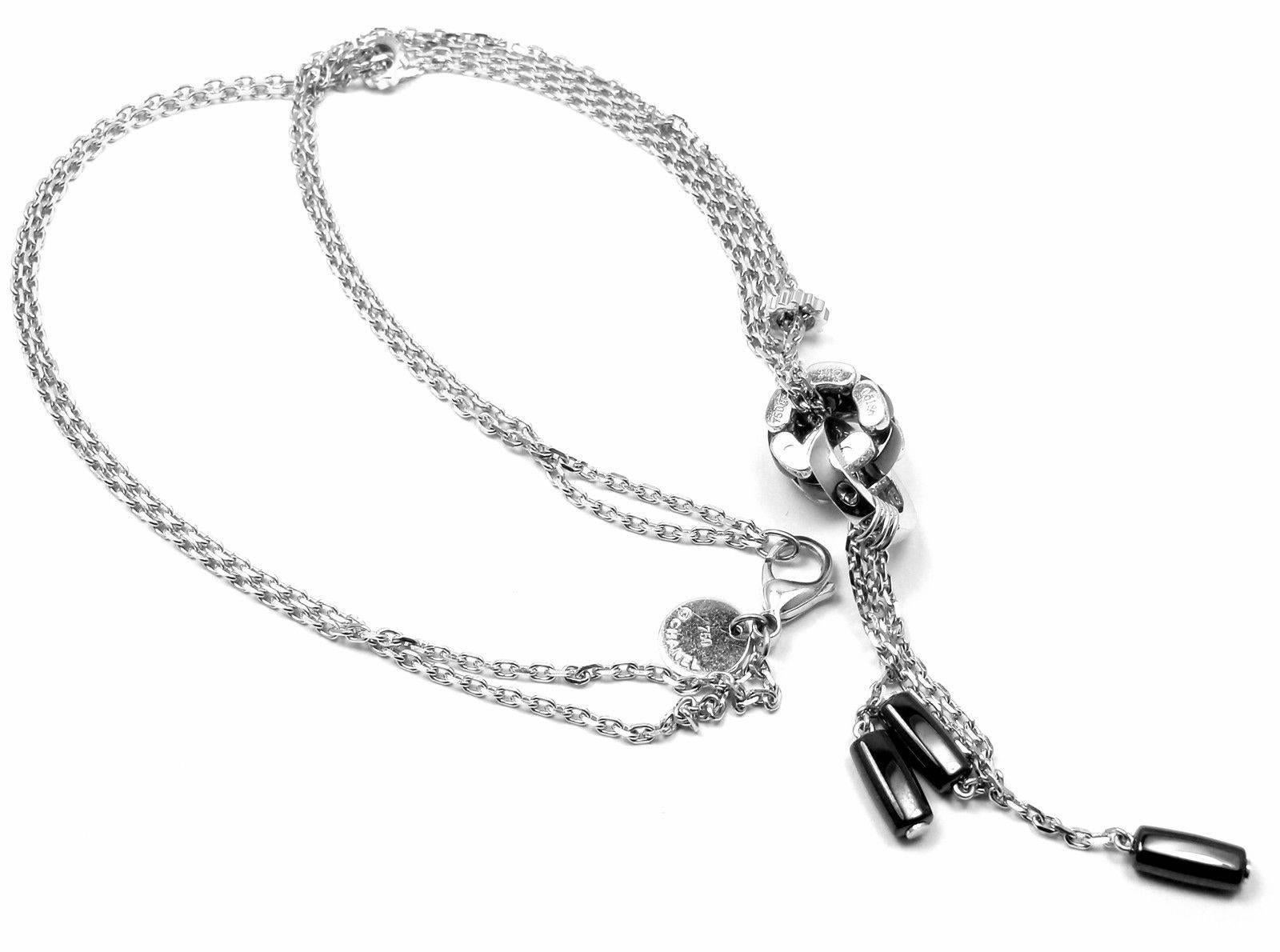Chanel Ulta Diamond Black Ceramic White Gold Pendant Necklace In New Condition In Holland, PA
