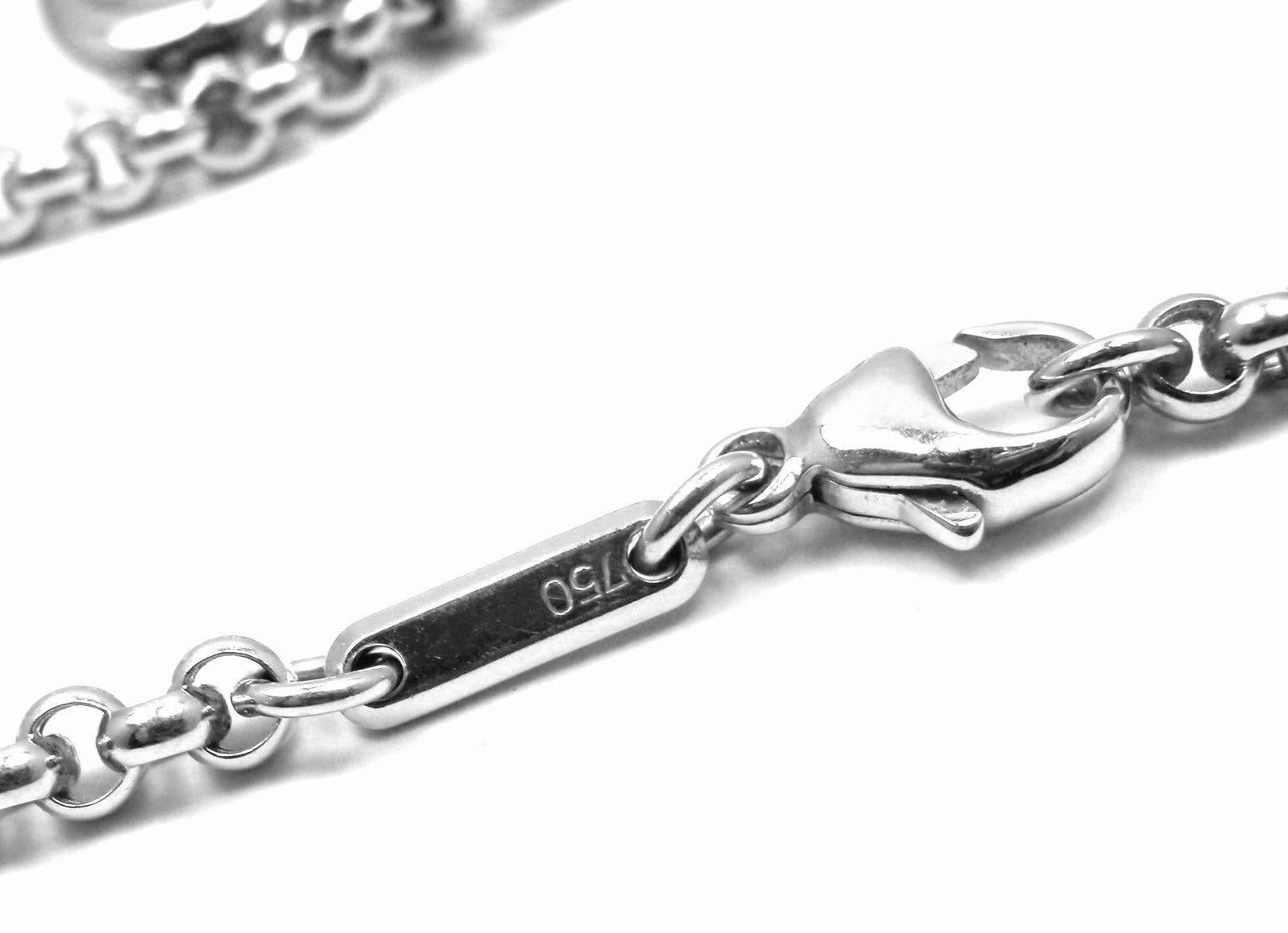 Women's or Men's Chopard Happy Diamond Heart White Gold Pendant Necklace