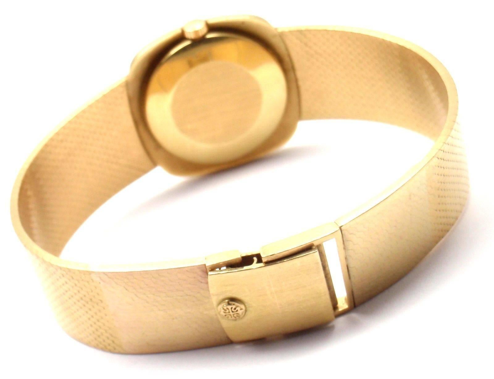 Patek Philippe Yellow Gold Manual Wind Wristwatch with Integral Bracelet Watch 3