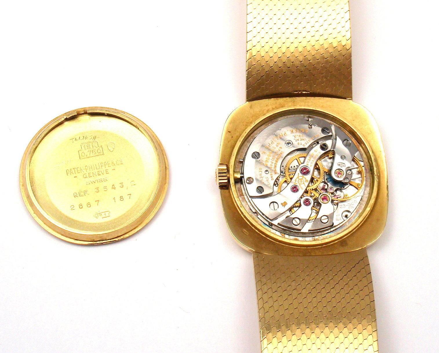 Patek Philippe Yellow Gold Manual Wind Wristwatch with Integral Bracelet Watch In New Condition In Holland, PA