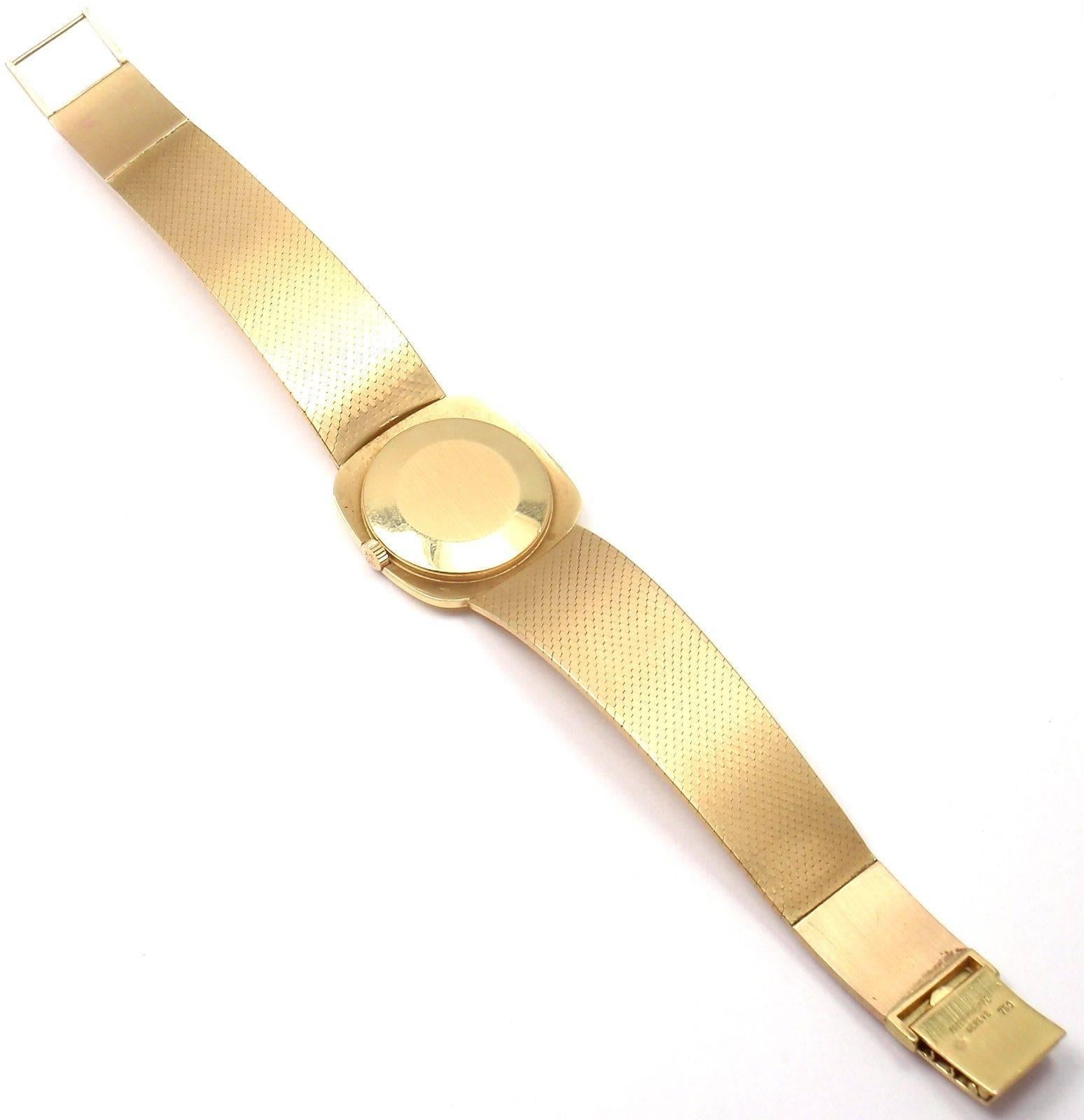 Patek Philippe Yellow Gold Manual Wind Wristwatch with Integral Bracelet Watch 2