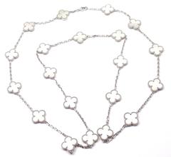 Van Cleef & Arpels Alhambra 20 Motifs Mother-of-Pearl White Gold Necklace