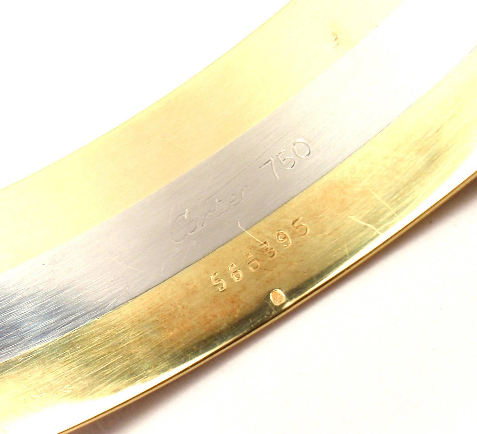 Cartier Double C Diamond Tri-Color Gold Cuff Bangle Bracelet In New Condition In Holland, PA