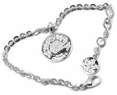 Chanel Camellia Comete Diamond Link Charm White Gold Bracelet