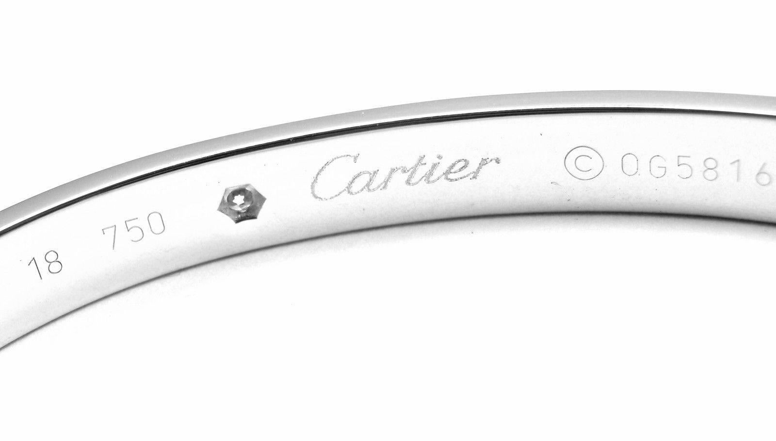Cartier Four Diamond White Gold Love Bangle Bracelet 3