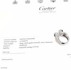 Cartier Les Oiseaux Libérés Diamond Emerald Onyx Love Birds White Gold Ring